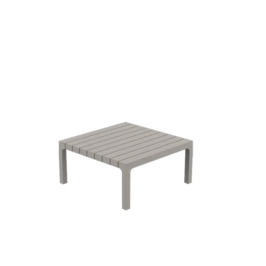 Mesa Auxiliar Spritz 59 jardín Tortora de Vondom. Con el característico patrón de lamas de la serie Spritz. Cómpralo online en De Tropen la mayor tienda de muebles de jardín de Málaga.