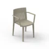 Spritz Ecru Bar Stool by Vondom. Featuring the signature slat pattern of the Spritz series. Buy it online at De Tropen, the largest garden furniture store in Malaga.