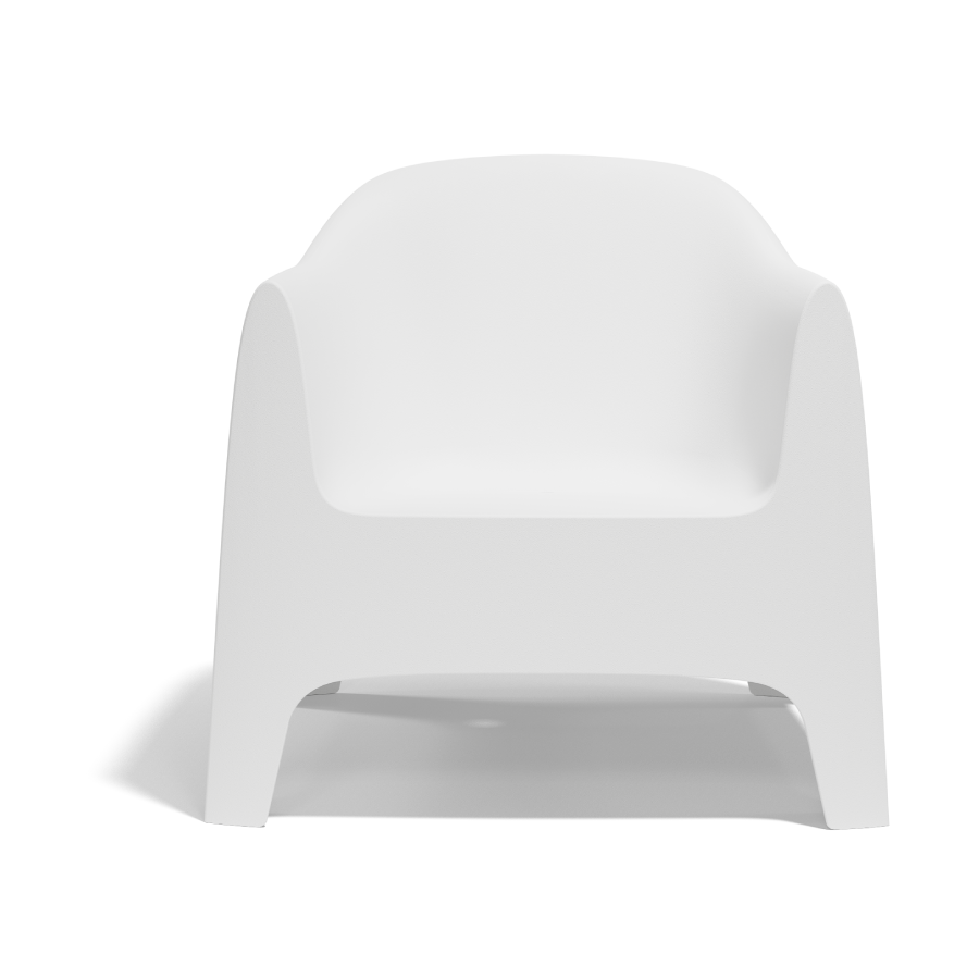 Sillón Solid Blanco para jardín de Vondom. Diseñado por Stefano Giovannoni, ligero y muy estable. Una colección funcional gracias a su diseño apilable. Cómpralo online en De Tropen la mayor tienda de muebles de exterior de Málaga.
