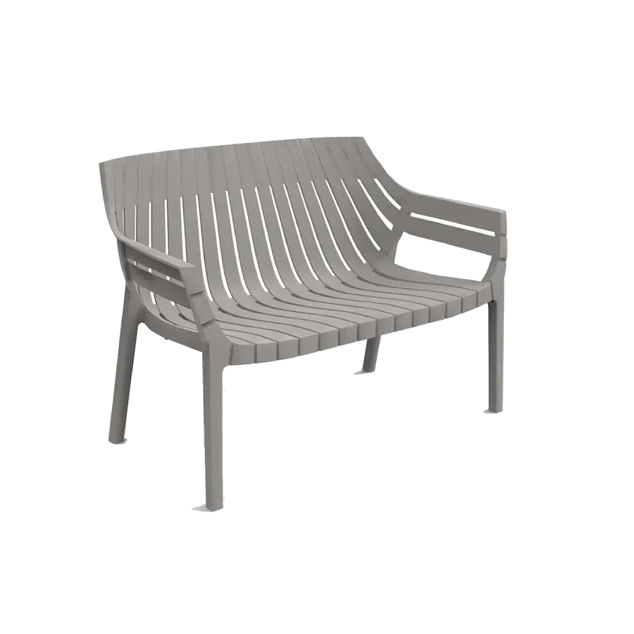 Sofá Spritz jardín Tortora de Vondom. Con el característico patrón de lamas de la serie Spritz. Cómpralo online en De Tropen la mayor tienda de muebles de jardín de Málaga.