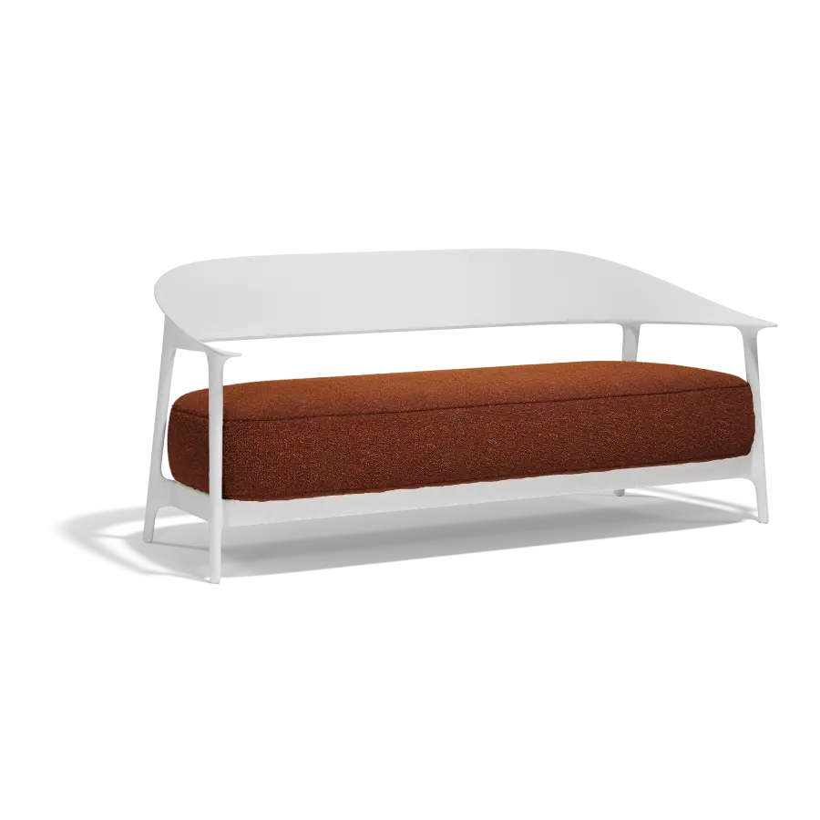 XL Africa White Clay garden sofa by Vondom. Designed by Eugeni Quitllet, lightweight and very stable. Product photo on a white background. Buy it online at De Tropen, the largest outdoor furniture store in Malaga.