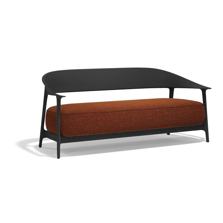 XL Africa Black Clay garden sofa by Vondom. Designed by Eugeni Quitllet, lightweight and very stable. Product photo on a white background. Buy it online at De Tropen, the largest outdoor furniture store in Malaga.