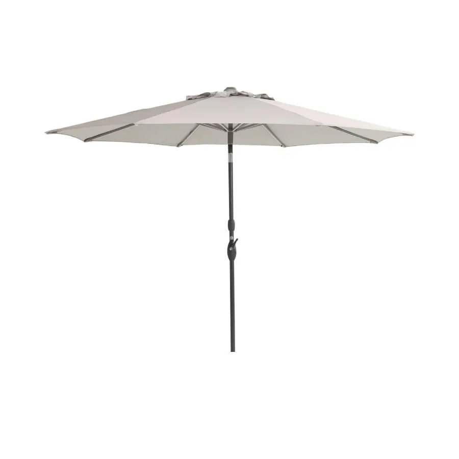 Sombrilla Sophie+ Ø300cm Gris, Misty Grey de Hartman. Vista frontal sobre fondo blanco. Cómpralo online en De Tropen la mayor tienda de muebles de jardín de Málaga.