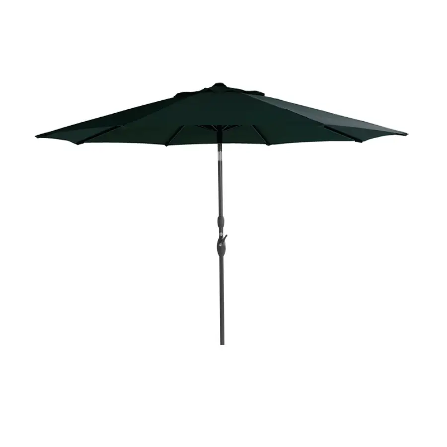 Sombrilla Sophie+ Ø300cm Verde Oscuro, Night Green de Hartman. Vista frontal sobre fondo blanco. Cómpralo online en De Tropen la mayor tienda de muebles de jardín de Málaga.