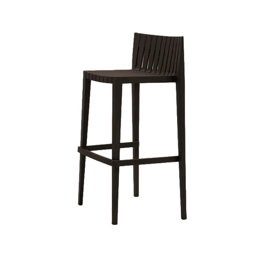 Vondom Spritz garden stool in Anthracite. Featuring the signature slat pattern of the Spritz series. Buy it online at De Tropen, the largest garden furniture store in Malaga.