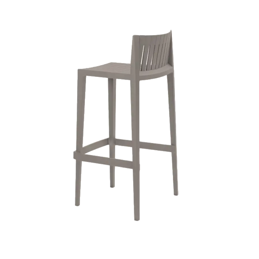 Tortora Spritz garden stool by Vondom. Featuring the signature slatted pattern of the Spritz series. Buy it online at De Tropen, the largest garden furniture store in Malaga.