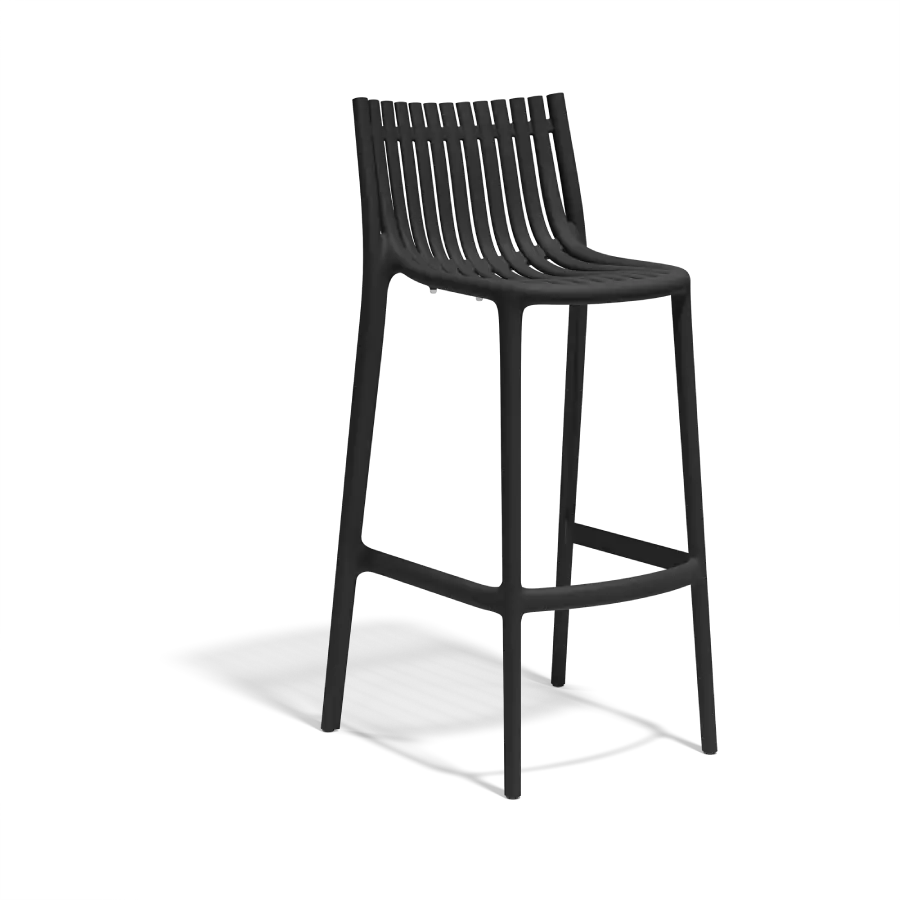 Ibiza black stool by Vondom. Lightweight and very stable. Product photo on a white background. Buy it online at De Tropen, the largest outdoor furniture store in Malaga.