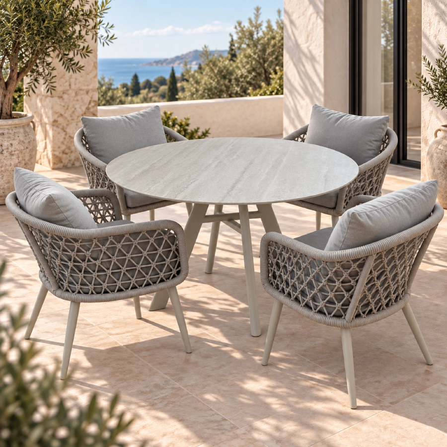 Conjunto Comedor 120 cm Vetto Nero - Kamsun